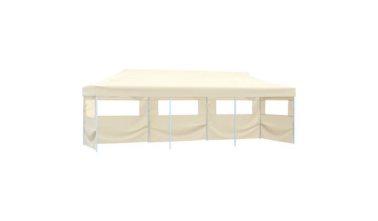 Walplus 3 x 9 m Folding Pop-Up Party Tent with 5 Sidewalls - Cream