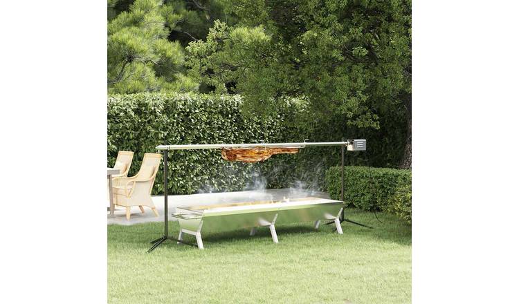 Walplus Automatic Barbecue Grill and Tray Set - Silver - 207 x 45 x 83 cm