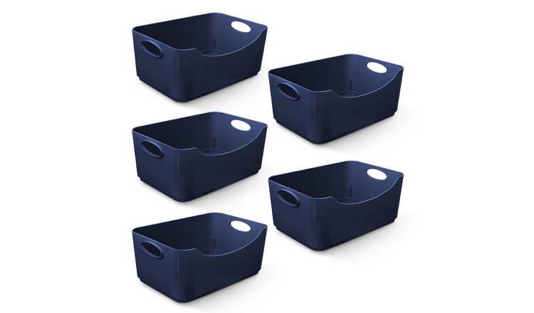 Keplin Studio Plastic Storage Baskets - 5 Pack - Navy