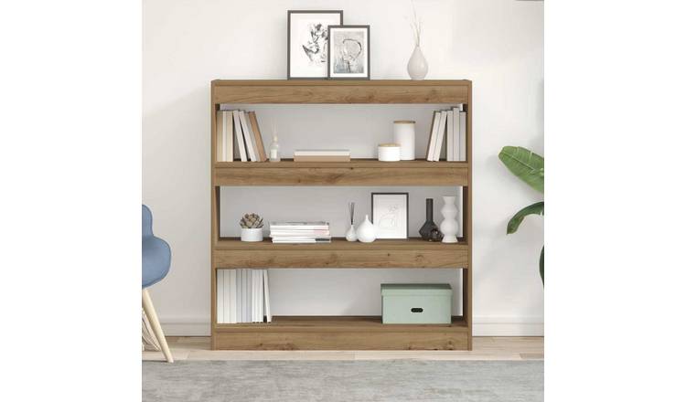 Walplus 3 Tier Engineered Wood Book Cabinet - Oak - 100 x 30 x 103 cm