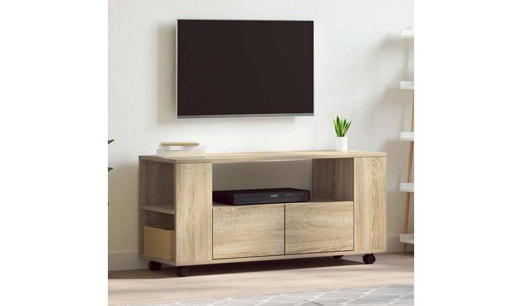 Walplus Engineered Wood TV Cabinet - Light Oak - 102 x 34.5 x 43 cm