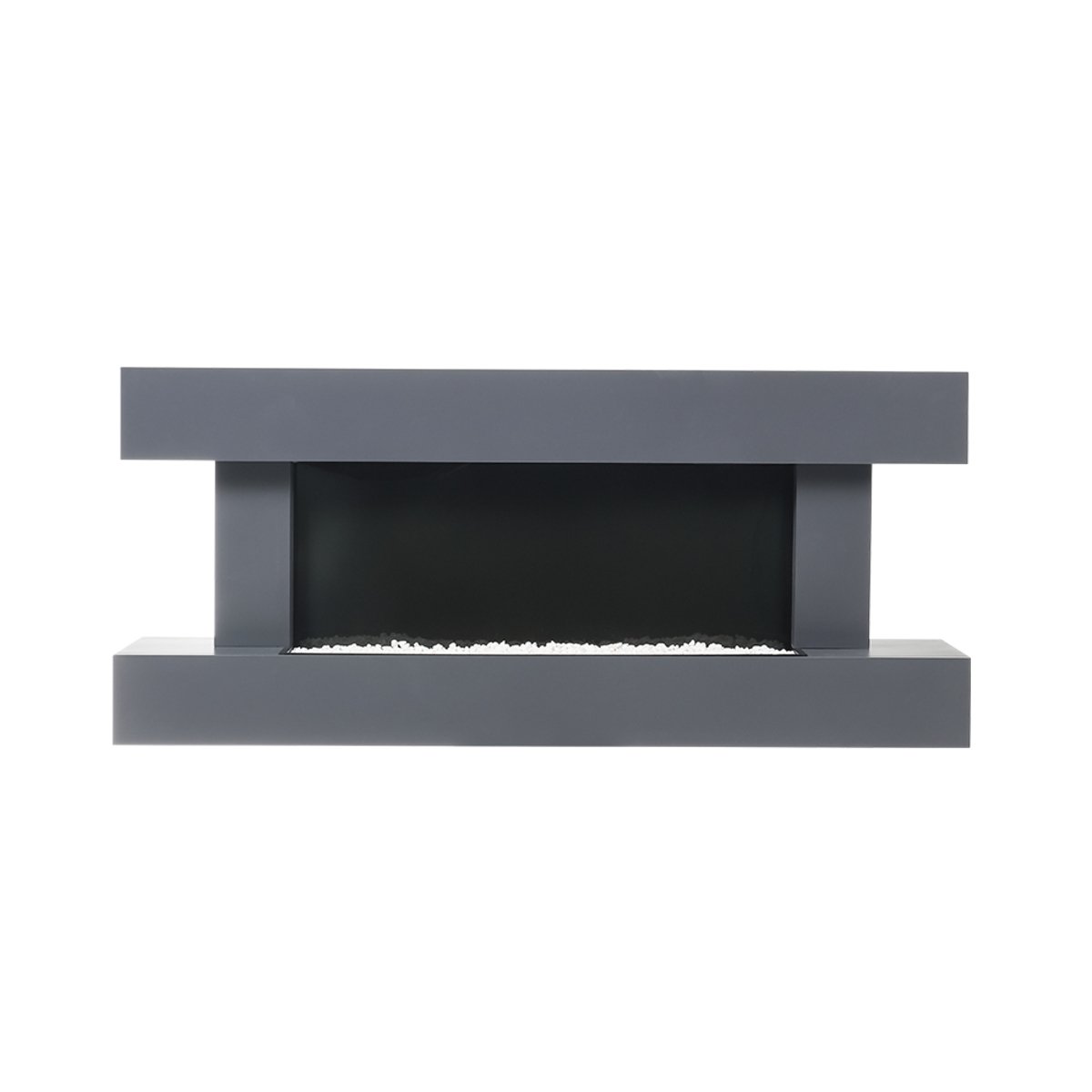 Living and Home 52 Inch Wall Mounted Electric Fireplace Remote Wi-Fi - Black - Image 1