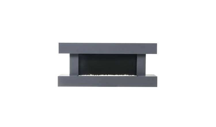 Living and Home 52 Inch Wall Mounted Electric Fireplace Remote Wi-Fi - Black