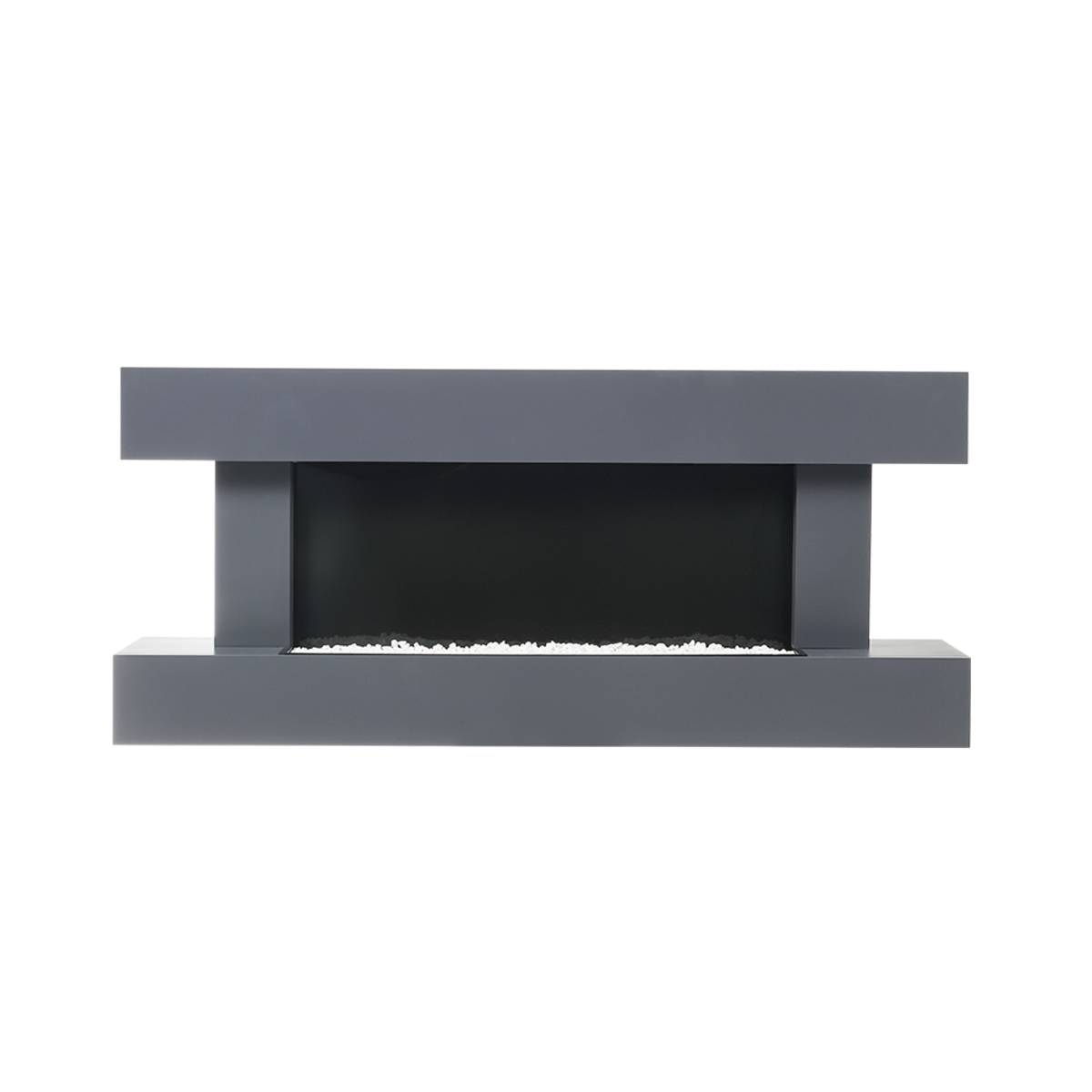Living and Home 52 Inch Wall Mounted Electric Fireplace Remote Wi-Fi - Black - Image 1
