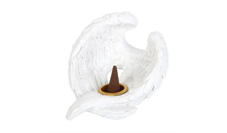 Something Different Resin Angel Wings Incense Cone Holder - White