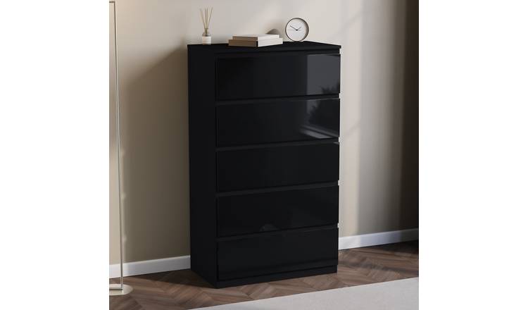 Vida Designs Glinton 5 Drawer Chest - Black