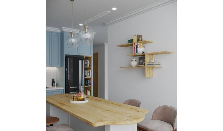 Decortie Leo Particleboard Floating Wall Shelf - Oak
