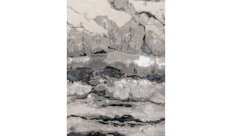 Mega Flooring Grey Modern Abstract Rug - 80 x 150cm
