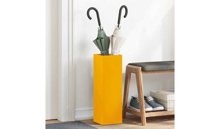Walplus Umbrella Stand with Storage Mustard - Mustard - 15.5 x 15.5 x 49 cm