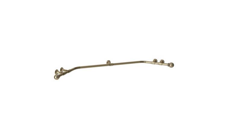 New Edge Blinds 28mm Antique Brass Ball End Eyelet Bay Pole Set - 475cm