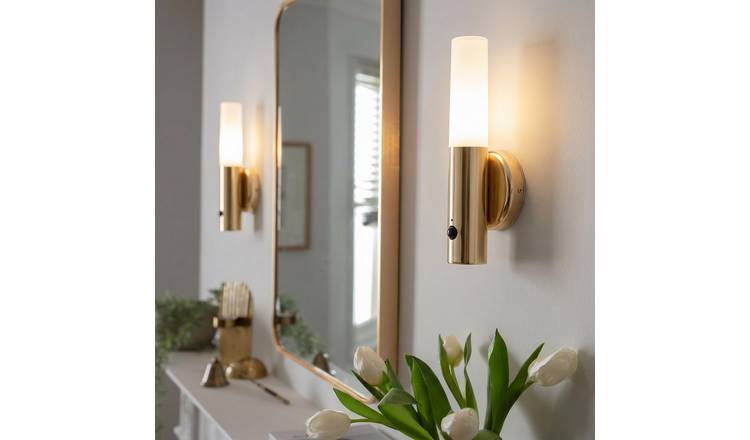 OHS 2 Pack Sensor Wall Lights - Gold
