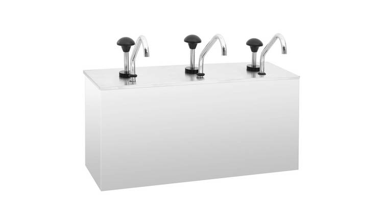Walplus 3-Pump 3.5L Stainless Steel Sauce Dispenser - Silver