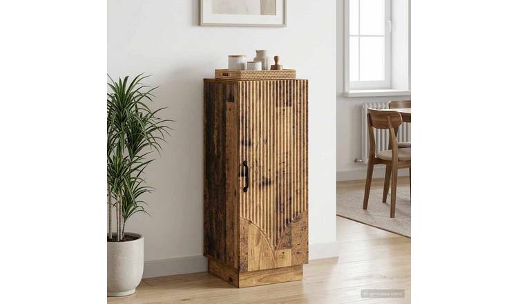 Walplus Engineered Wood Sideboard - Old Wood - 33 x 34.5 x 87 cm