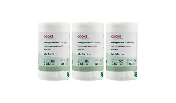 Cooks Professional Biodegradable Bin Bags 55-65L - 75 Pack