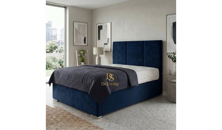 DS Living Whitehall Super King 2 Drawer Upholstered Divan Bed Frame - Blue