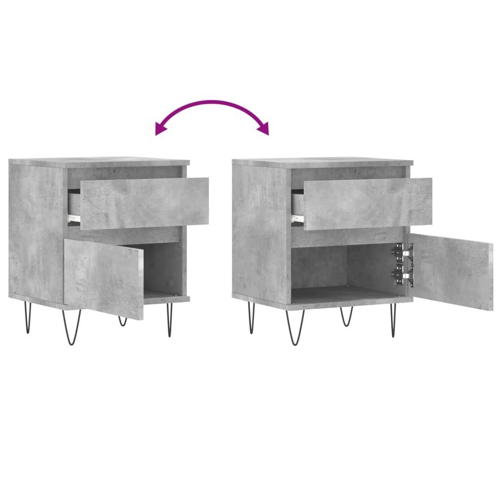Walplus 1 Drawer Bedside Cabinet - Stone Grey - 40 x 35 x 50 cm - Image 9