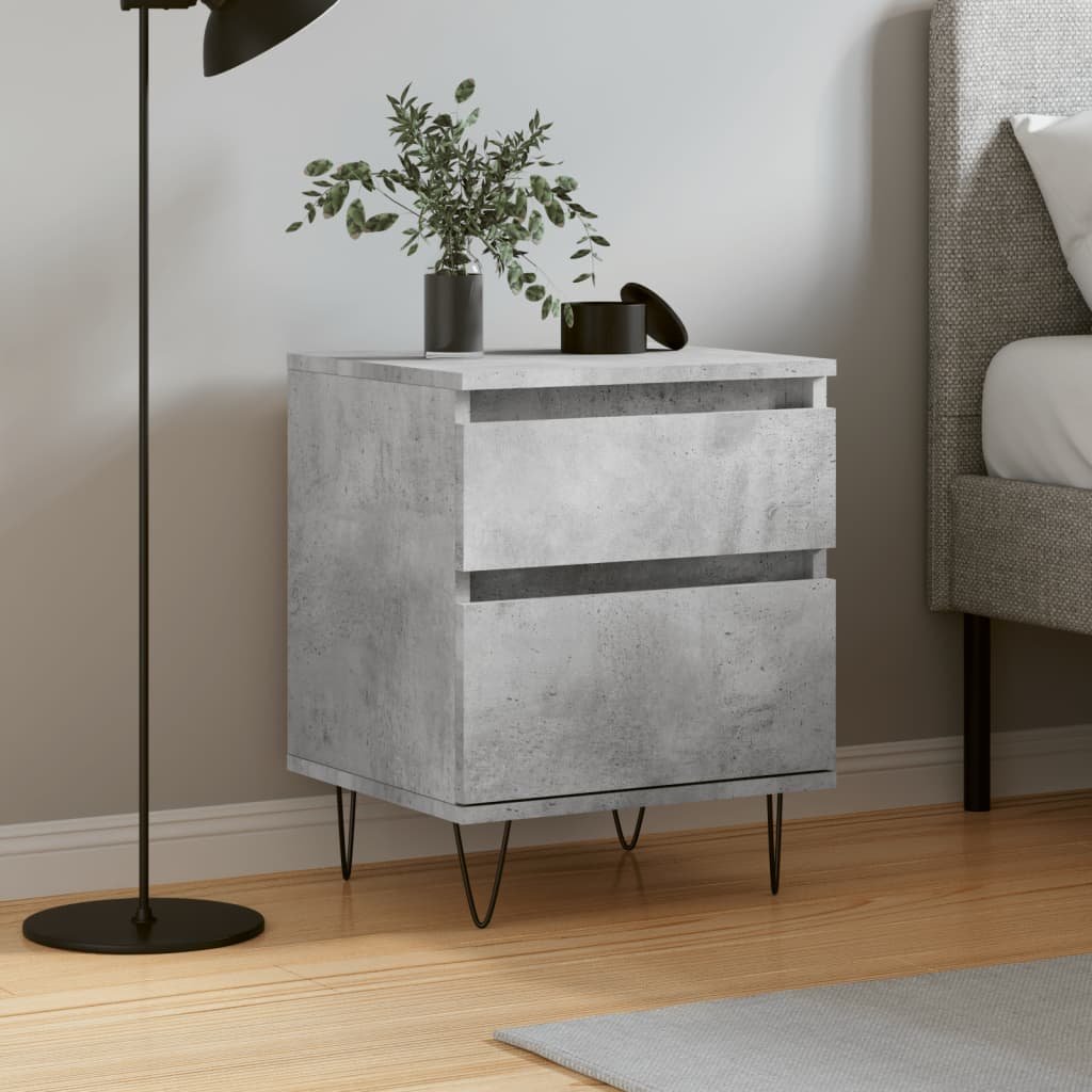 Walplus 1 Drawer Bedside Cabinet - Stone Grey - 40 x 35 x 50 cm - Image 1