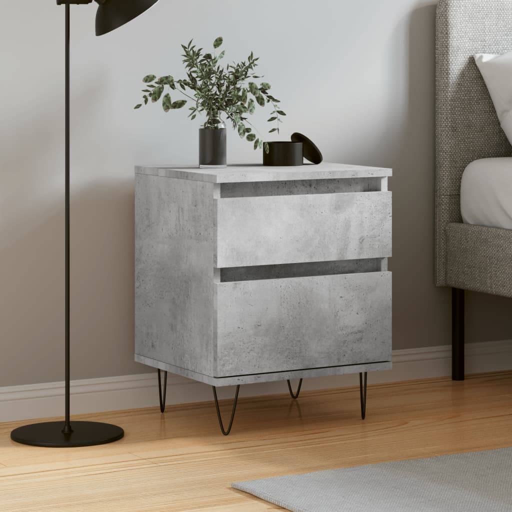 Walplus 1 Drawer Bedside Cabinet - Stone Grey - 40 x 35 x 50 cm - Image 1