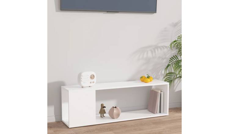 Walplus Engineered Wood TV Cabinet - White - 100 x 24 x 32 cm