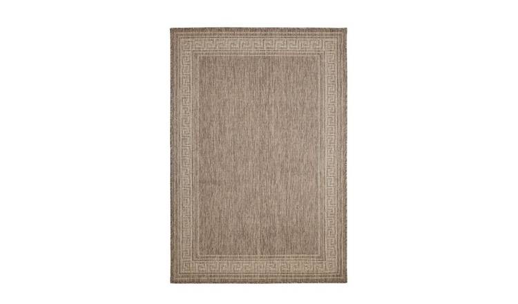 Mega Flooring Beige Modern Bordered Rug - 60 x 110cm