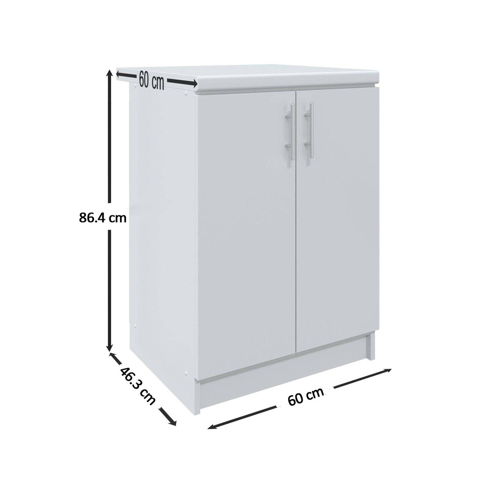 JD Greta 600mm Base Cabinet with 2 Doors & Worktop - Grey Matt - Image 8