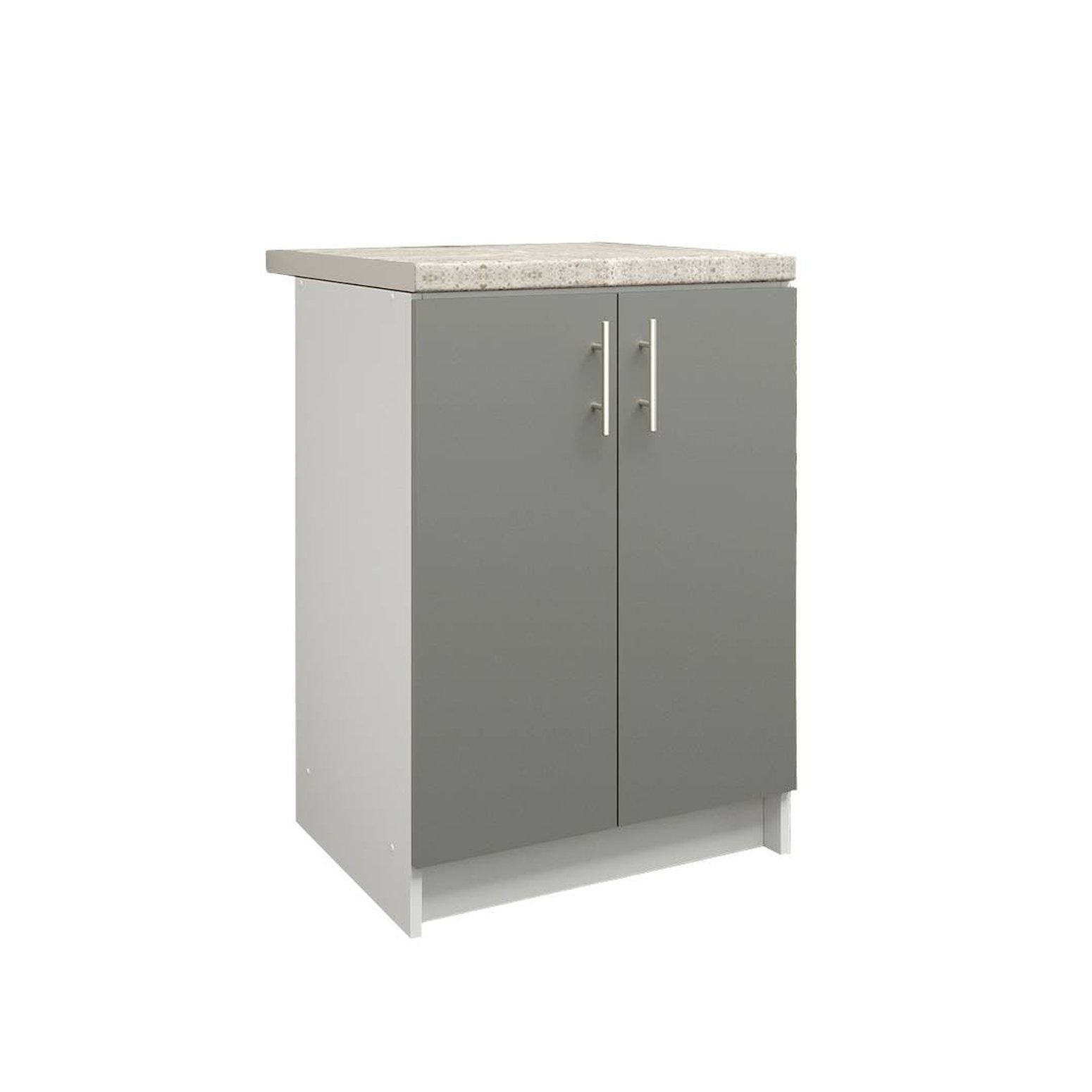 JD Greta 600mm Base Cabinet with 2 Doors & Worktop - Grey Matt - Image 1