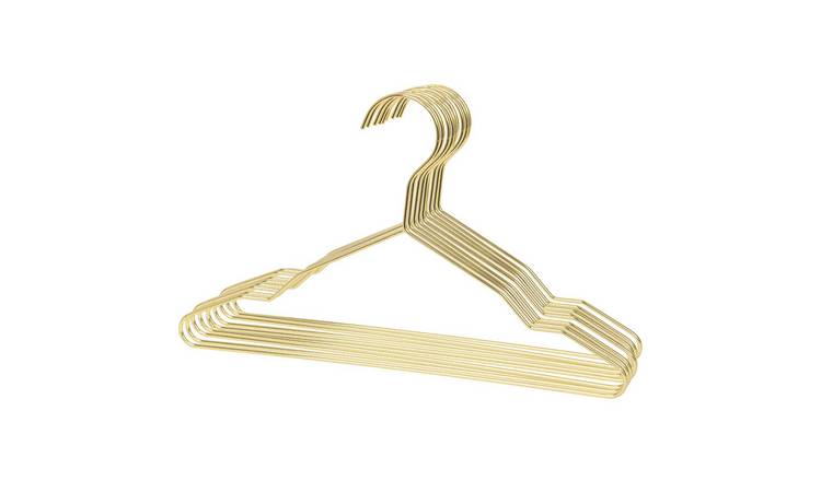 Harbour Housewares Metal Children's Hangers - Gold - Pack of 10