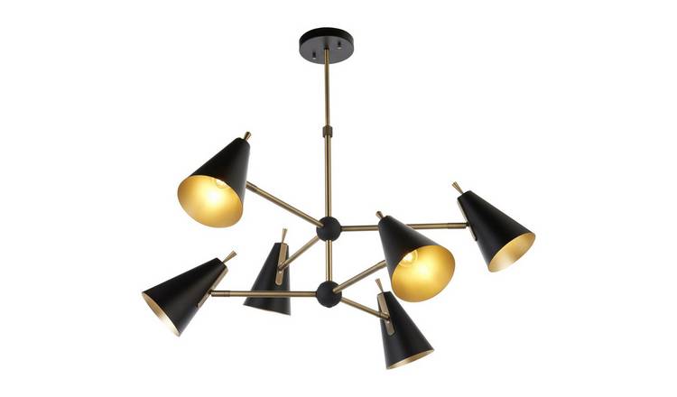 Loops Direct Antique Brass Ceiling Pendant Light - Matt Black