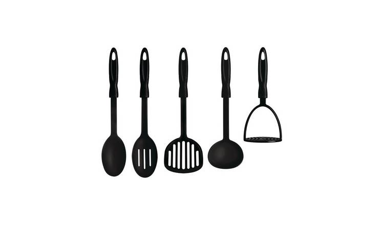 Orsina Tyri 5 Piece Nylon Kitchen Tool Set – Black