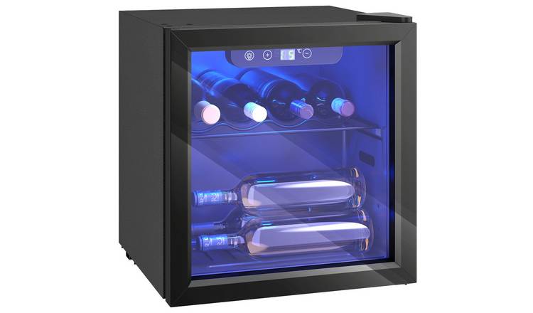 HOMCOM 36 Litre Table Top Wine Cooler with Glass Door and LED Light
