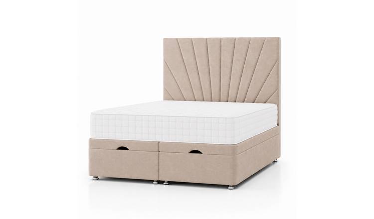 Comfy Deluxe Aspen   4ft6 Double  End Lift Ottoman Bed Set - Mink