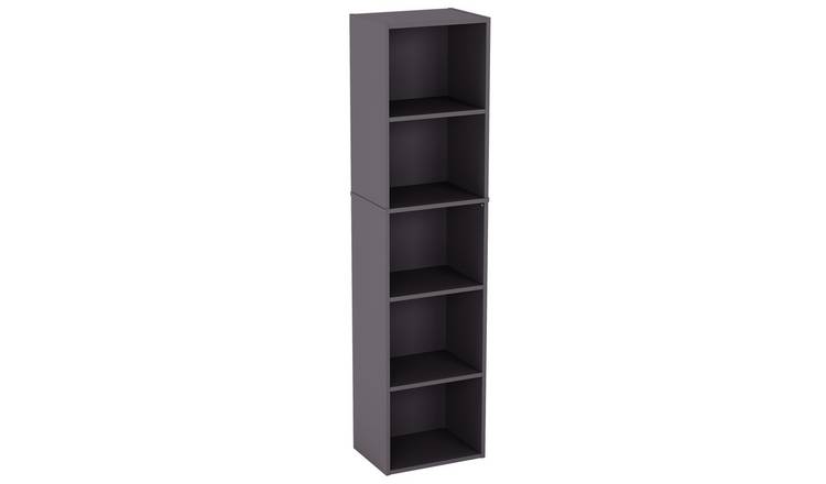 Vida Designs Oxford 5 Tier Cube Bookcase - Grey