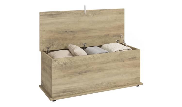 HOMCOM Large 114L Storage Chest with Safety Hinged Lid - Grey