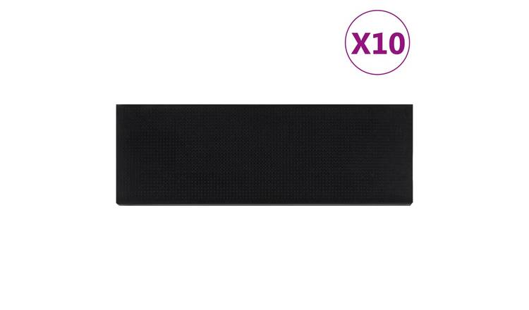Walplus Pack of 10 20 mm Rubber Carpet Stair Treads - Black - 25 x 75 cm