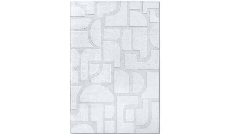 Villeroy & Boch White 1906 Alexis Geometric Wool Rug - 120 x 170cm