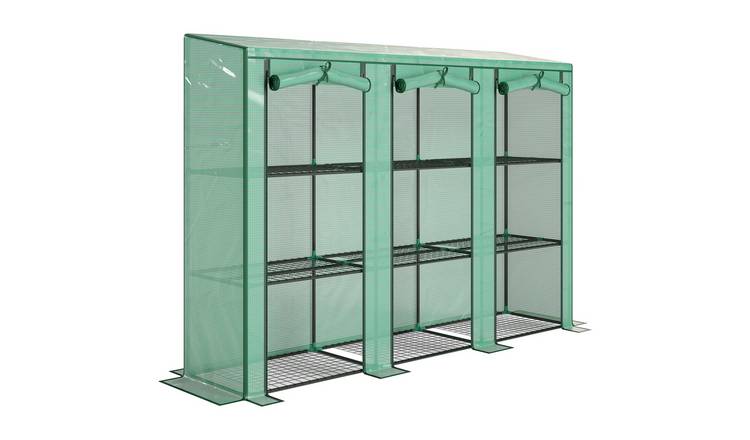 Outsunny 3 Tier Polyethylene Mini Greenhouse - Green