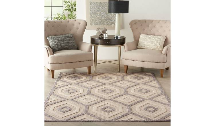 Mega Flooring White Modern Abstract Rug - 160 x 221cm