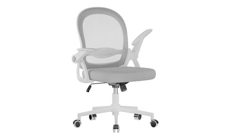 Rattantree Ergonomic Mesh Office Chair with Flip Up Armrests - Grey