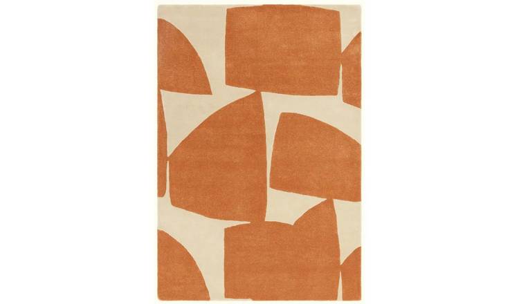 Mega Flooring Orange Modern Abstract Rug - 120 x 170cm