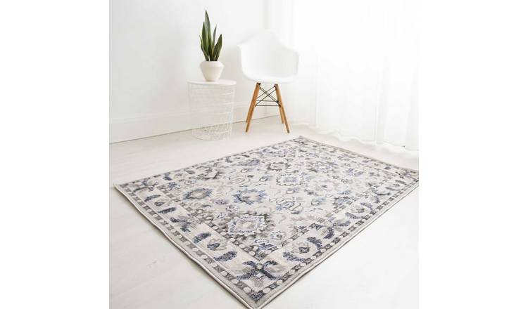 Mega Flooring Blue Traditional Bordered Rug - 80 x 150cm