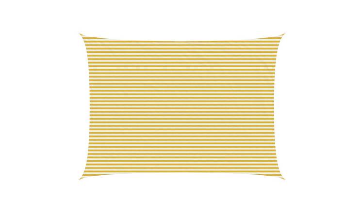 Walplus Rectangular HDPE Sun Shade Sail - Yellow and White - 500 x 600 cm