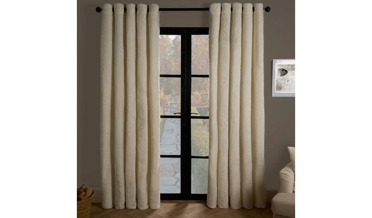 OHS Teddy Thermal Curtains 168 x 229cm - Cream