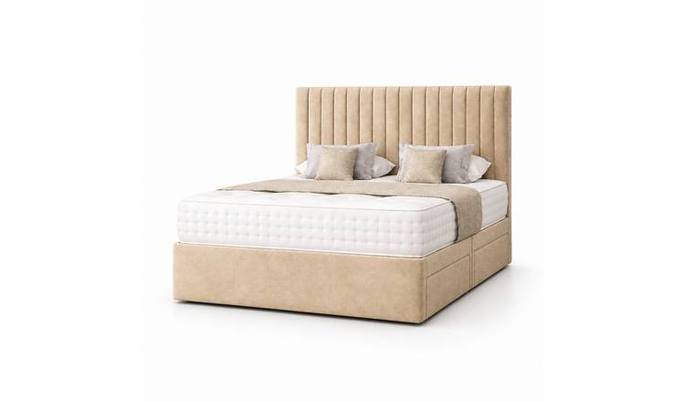 Comfy Deluxe 4ft6 Double    Suede  Divan Bed Set -  Coffee