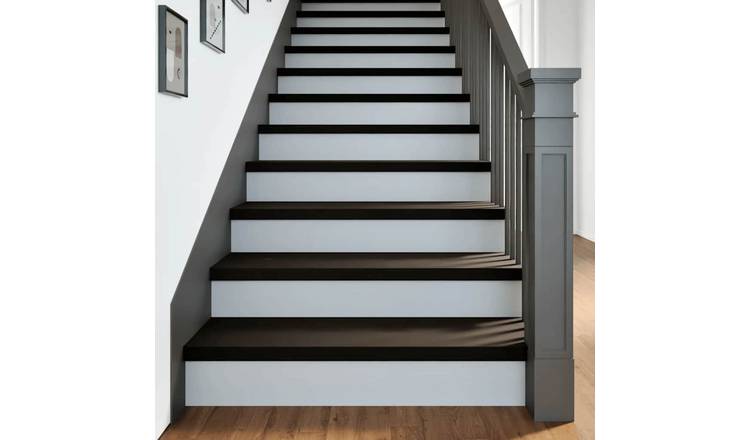 Walplus Pack of 12 Carpet Stair Treads - Brown Black - 100 x 25 cm