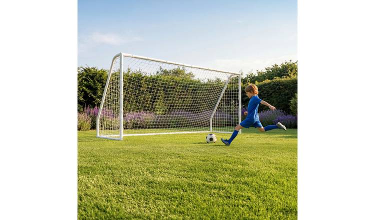 Charles Bentley Kids 10ftx6ft White Portable Football Goal - White