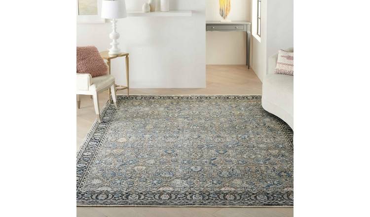 Mega Flooring Grey Traditional Bordered Rug - 160 x 221cm
