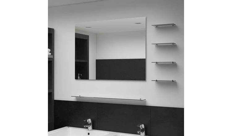 Walplus Tempered Glass Wall Mirror Modern Design - Silver - 80 x 60 cm