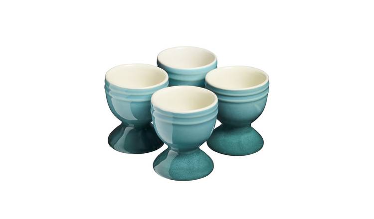 Cooks Professional 4 Piece Stoneware Egg Cup Set - Teal