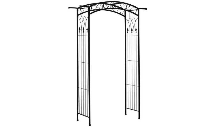 Outsunny Metal Garden Arch Trellis with Thickened Tubes - Black