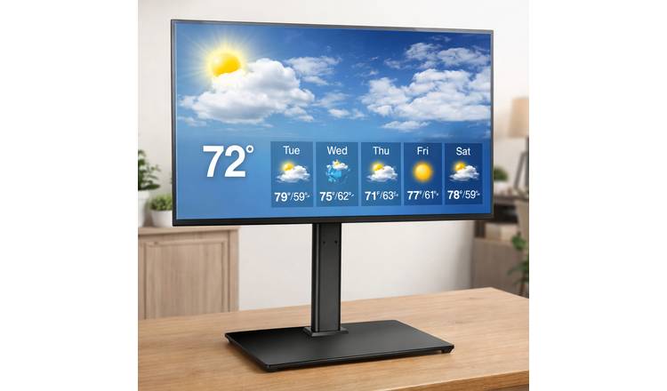 Futura Universal Tabletop Swivel TV Stand 24-60 Inch - Black